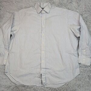 Vintage Polo Ralph Lauren Mens Shirt 18 Blue Striped Regent Preppy Career‎ 34 35